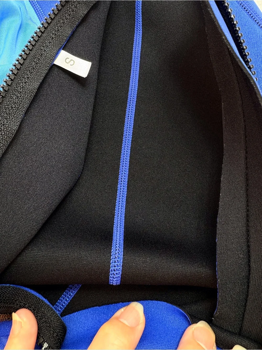 Kids Blue Short-Sleeve Swim Rashguard Suit with Front Zip